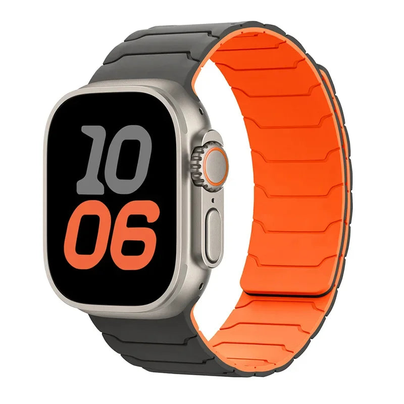 Magnetic Silicone Apple Watch Band – Sport Bracelet | Series 10/9/8/7/6/SE & Ultra | 38-49mm