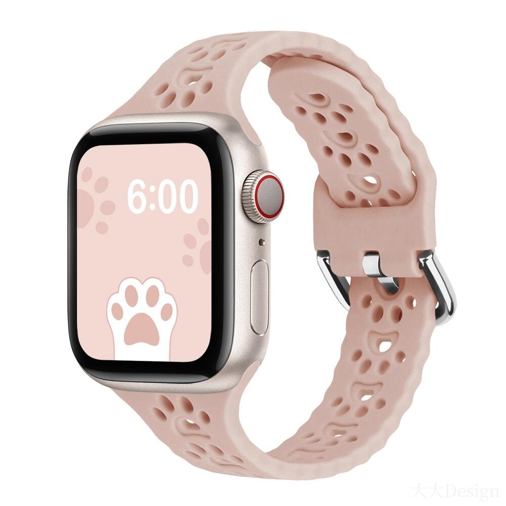 Cat Paw Print Silicone Band for Apple Watch | Series 11, 10, Ultra & More
