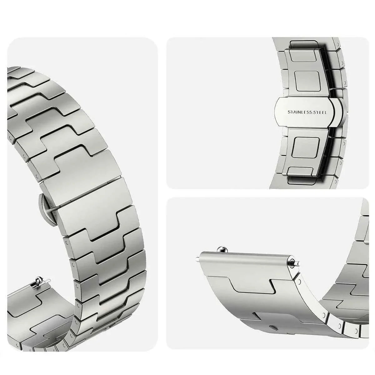 22MM Titanium Metal Watch Band for Huawei Watch GT5 GT4 GT3 GT2 Pro & Samsung Galaxy Watch 3 Gear S3