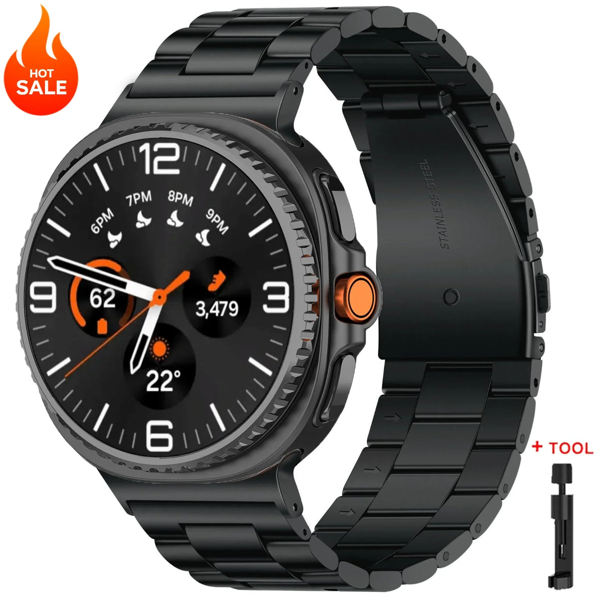 Original Adapter Stainless Steel Band for Samsung Galaxy Watch 8 & 9 / 8 Classic / Ultra 47mm – Metal Bracelet