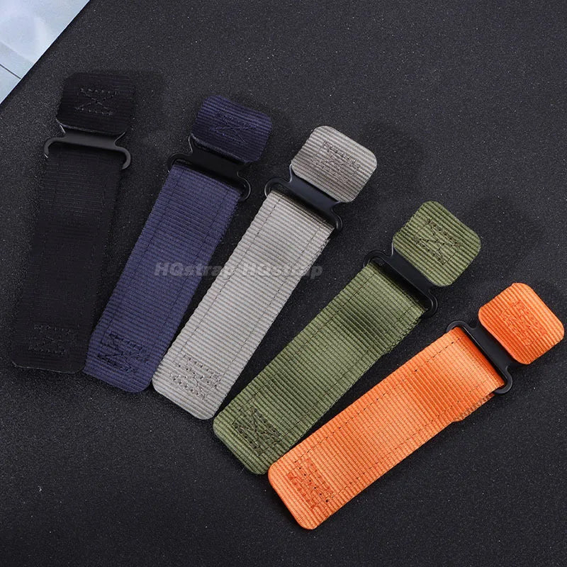 Motorola Moto Watch Rugged Nylon Hook-and-Loop Band, Metal Ring