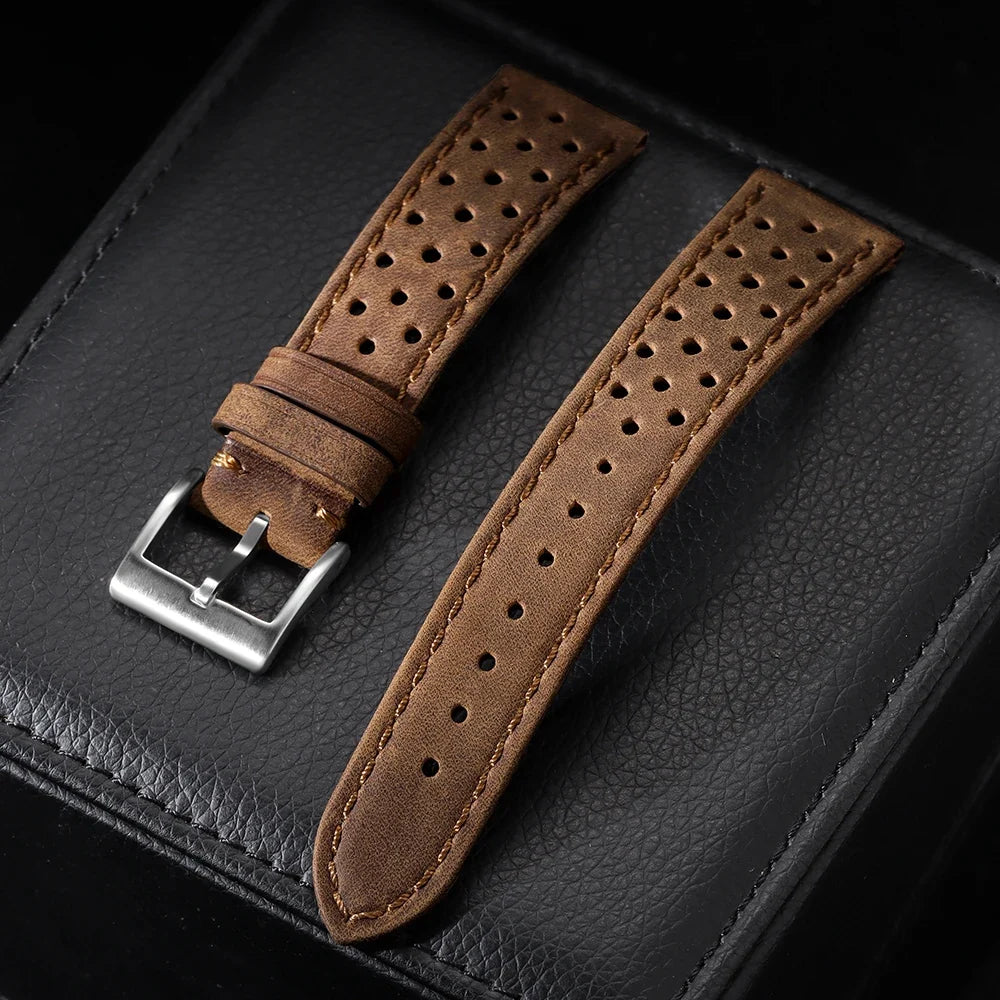 Motorola Moto Watch Perforated Leather Band, Polished or Matte