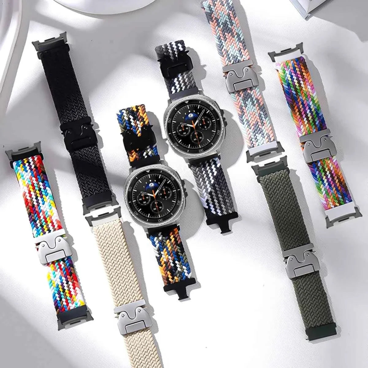 Samsung Galaxy Watch Elastic Woven Nylon Band | Watch 9 & 8 40mm 44mm / Watch 8 Classic 46mm / Galaxy Ultra 47mm (2025) Sport Strap
