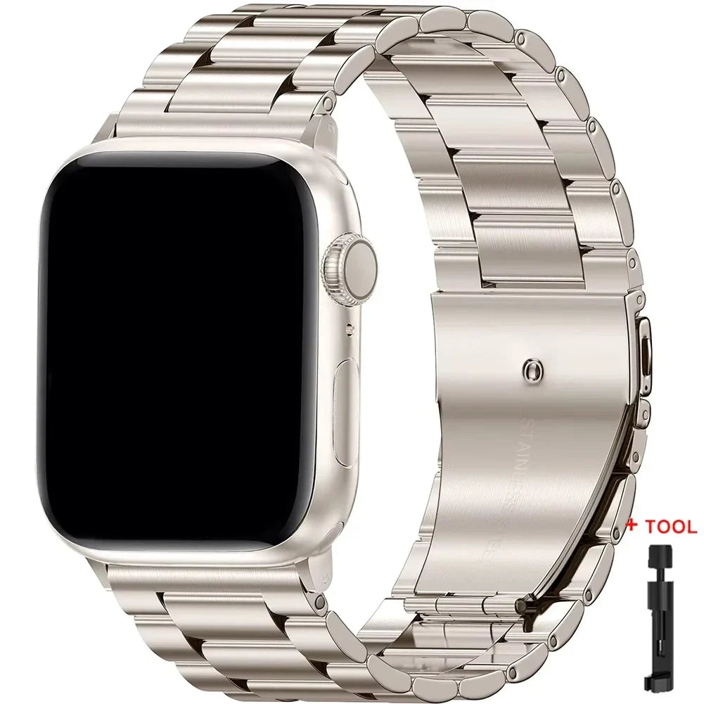 Stainless Steel Apple Watch Band – Metal Bracelet | Series 11/10/9/8/7/6/SE & Ultra 1/2/3 | 38–49mm