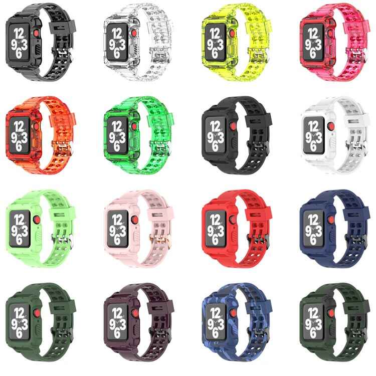 Silicone Apple Watch Band+Case Series 9/8/7/6/5/4/SE