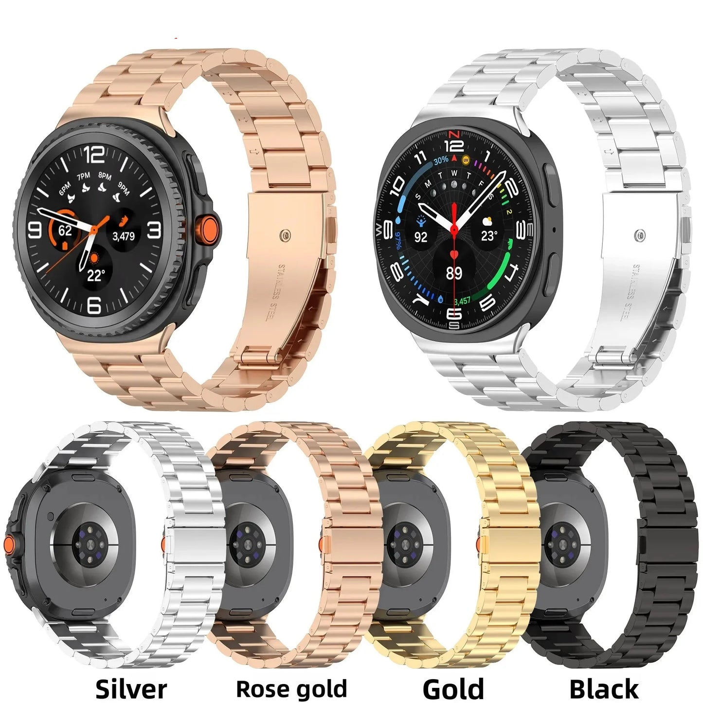 Samsung Galaxy Stainless Steel Link Watch Band - Watch8/Watch8 Classic/Watch9/Ultra/Ultra2