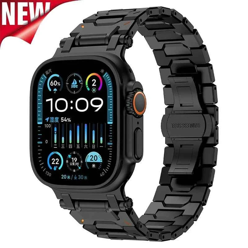 Luxury Stainless Steel Apple Watch Band – Metal Bracelet | Series 11/10/9/8/7/6/SE & Ultra 1/2/3 | 42–49mm