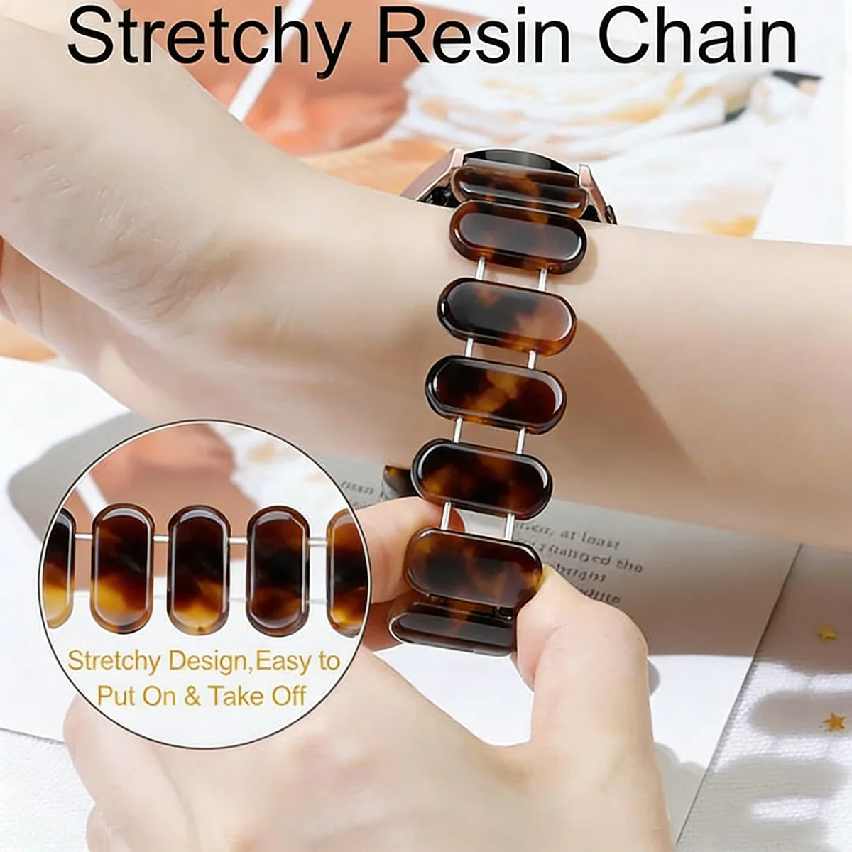 Fitbit Charge 5 & 6 Resin Stretch Bracelet Band