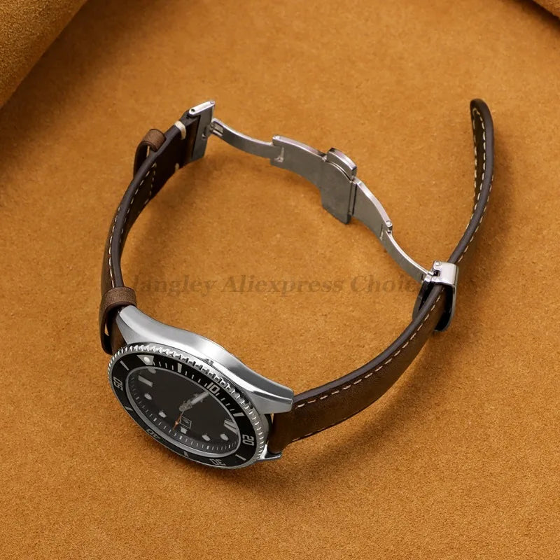 Samsung Galaxy Watch 7, 6, 5, 4 & FE Calfskin Butterfly Clasp Band