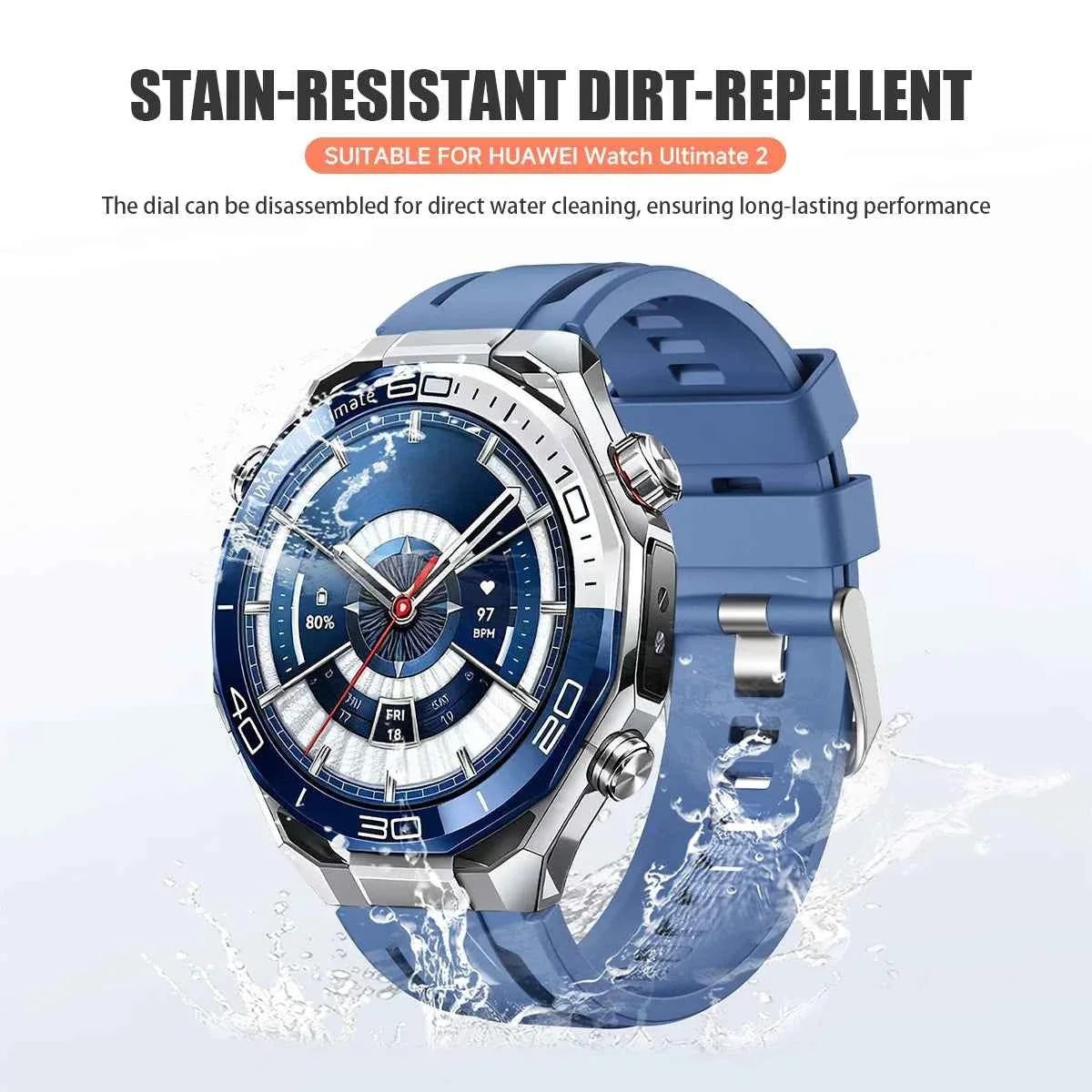 22MM Silicone Sport Band for Huawei Watch Ultimate 2 / Watch 5 / GT5 Pro / GT6 Pro 46mm