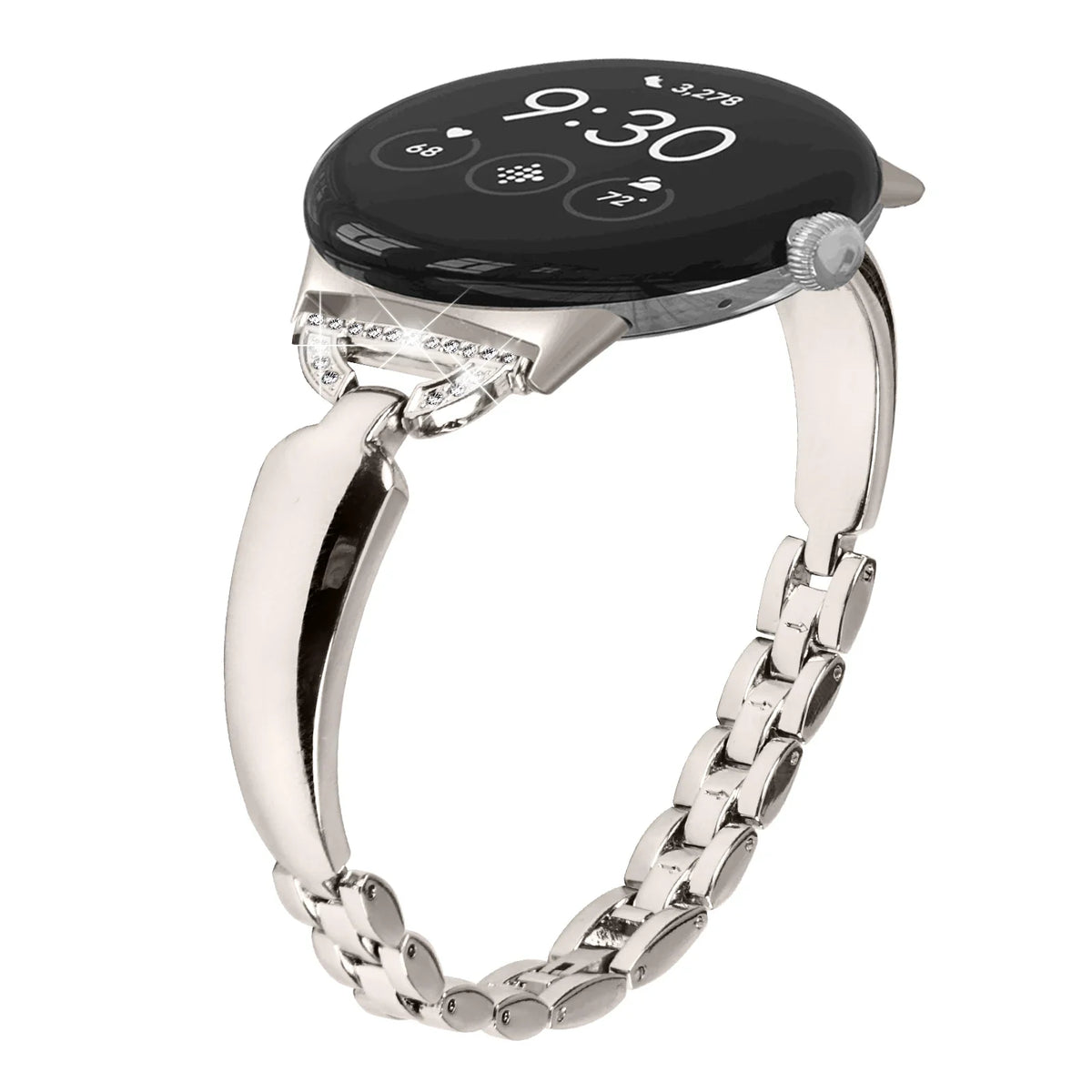 Google Pixel Watch 5, 4 & 3 41mm Slim Bling Chain Bracelet Band