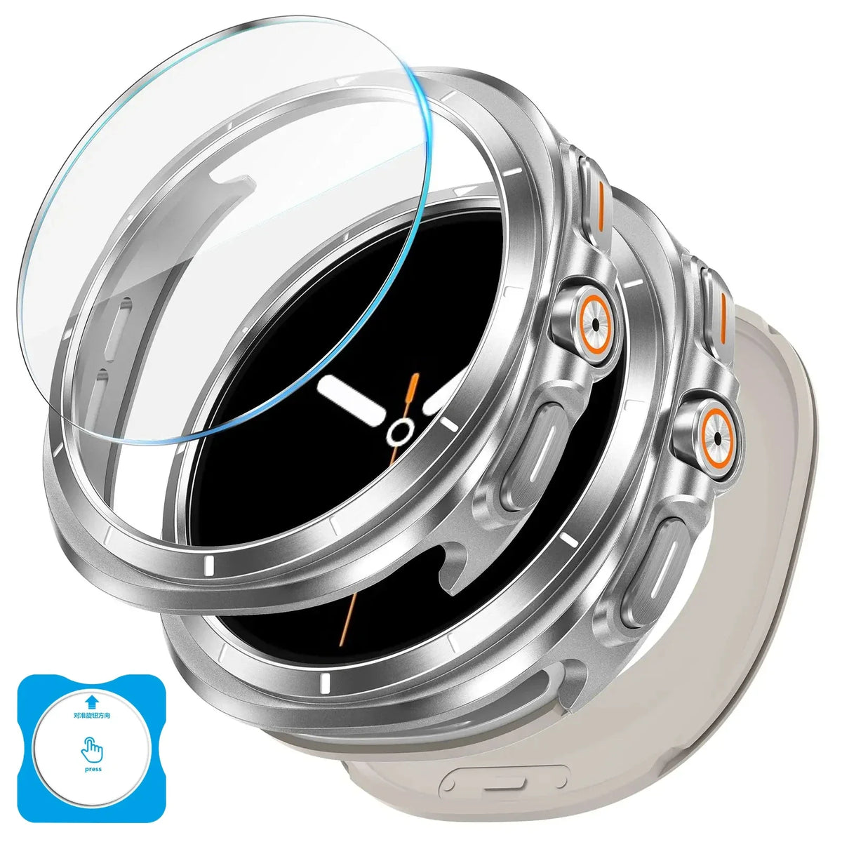 Samsung Galaxy Watch 8 Case with Tempered Glass
