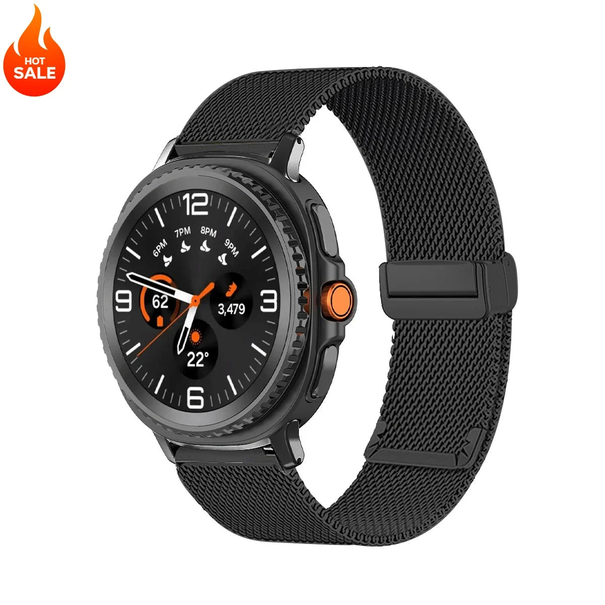 Mesh Magnetic Band for Samsung Galaxy Watch 8 & 9 / 8 Classic / Ultra 47mm – Stainless Steel