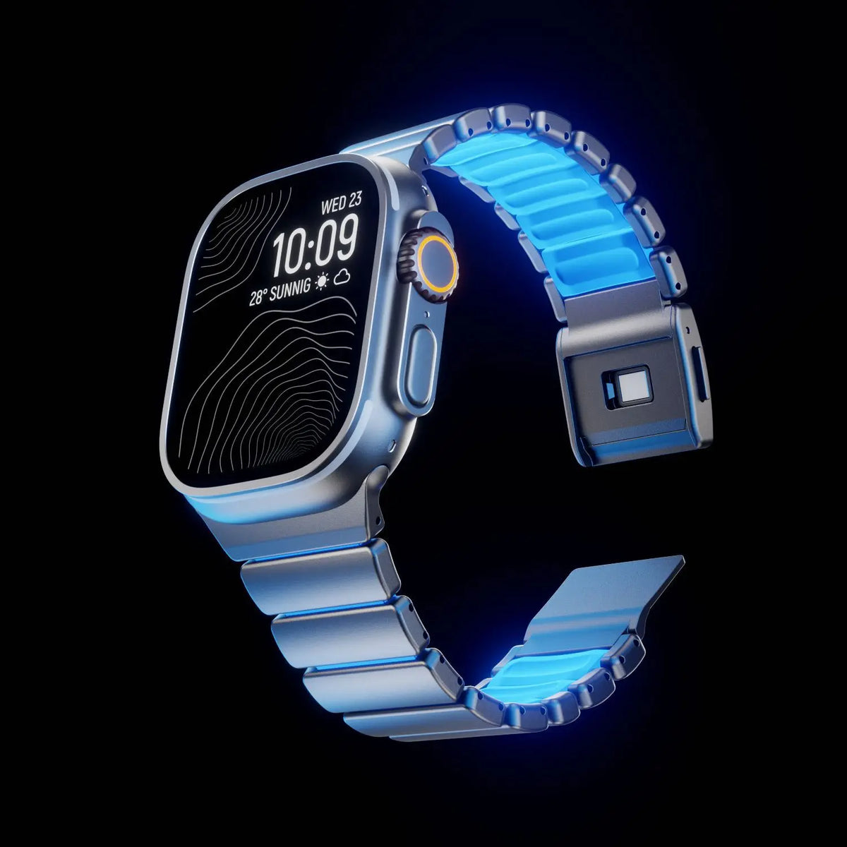 Titanium & Rubber Band for Apple Watch Series 1–12, SE & Ultra 1–4