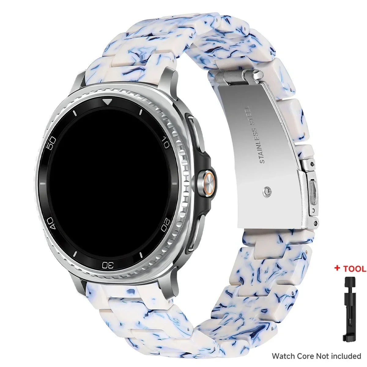 Samsung Galaxy Resin Link Watch Band - Tortoise Women Watch8/Watch8 Classic/Watch9 Ultra/Ultra2