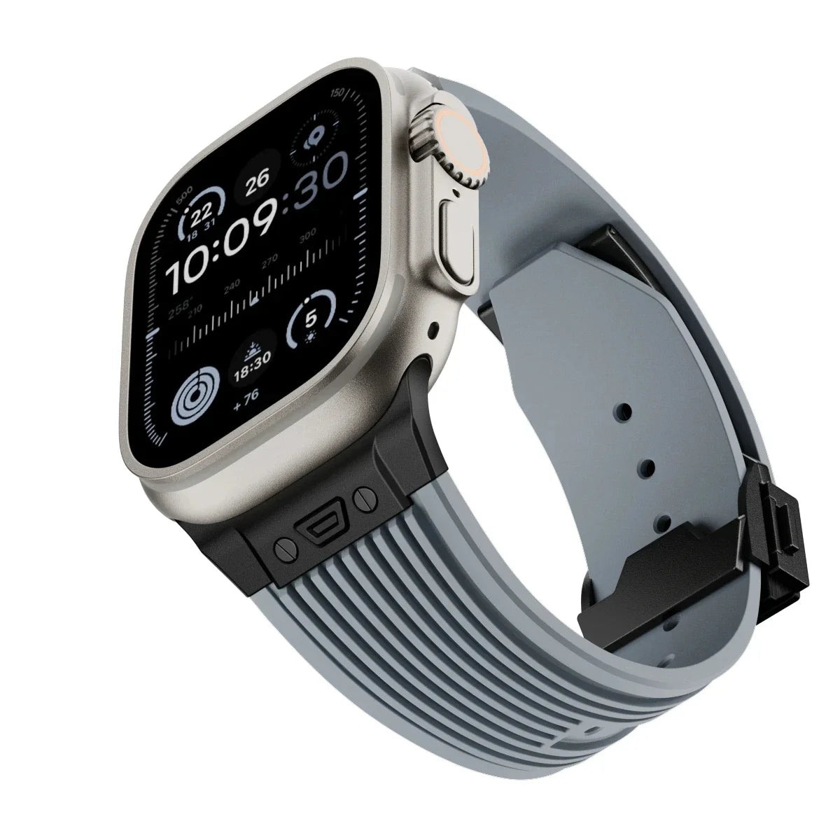 Luxury Sport Silicone Strap for Apple Watch Ultra 3/2 49mm – Series 11/10/9/8/7/6/SE 46/45/44/42mm