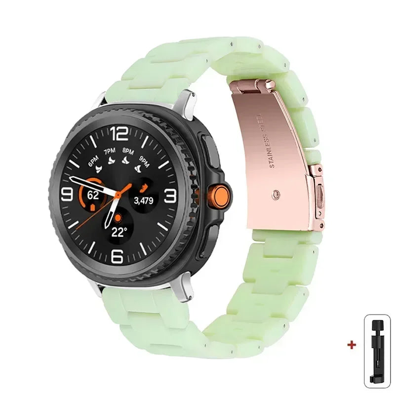 Samsung Galaxy Resin Link Watch Band - Tortoise Women Watch8/Watch8 Classic/Watch9 Ultra/Ultra2
