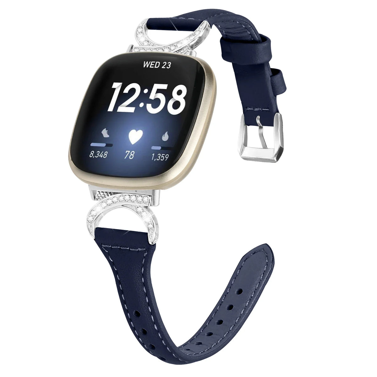 Fitbit Versa 4, Versa 3, Sense 2 & Sense Sparkly D-Link Leather Band
