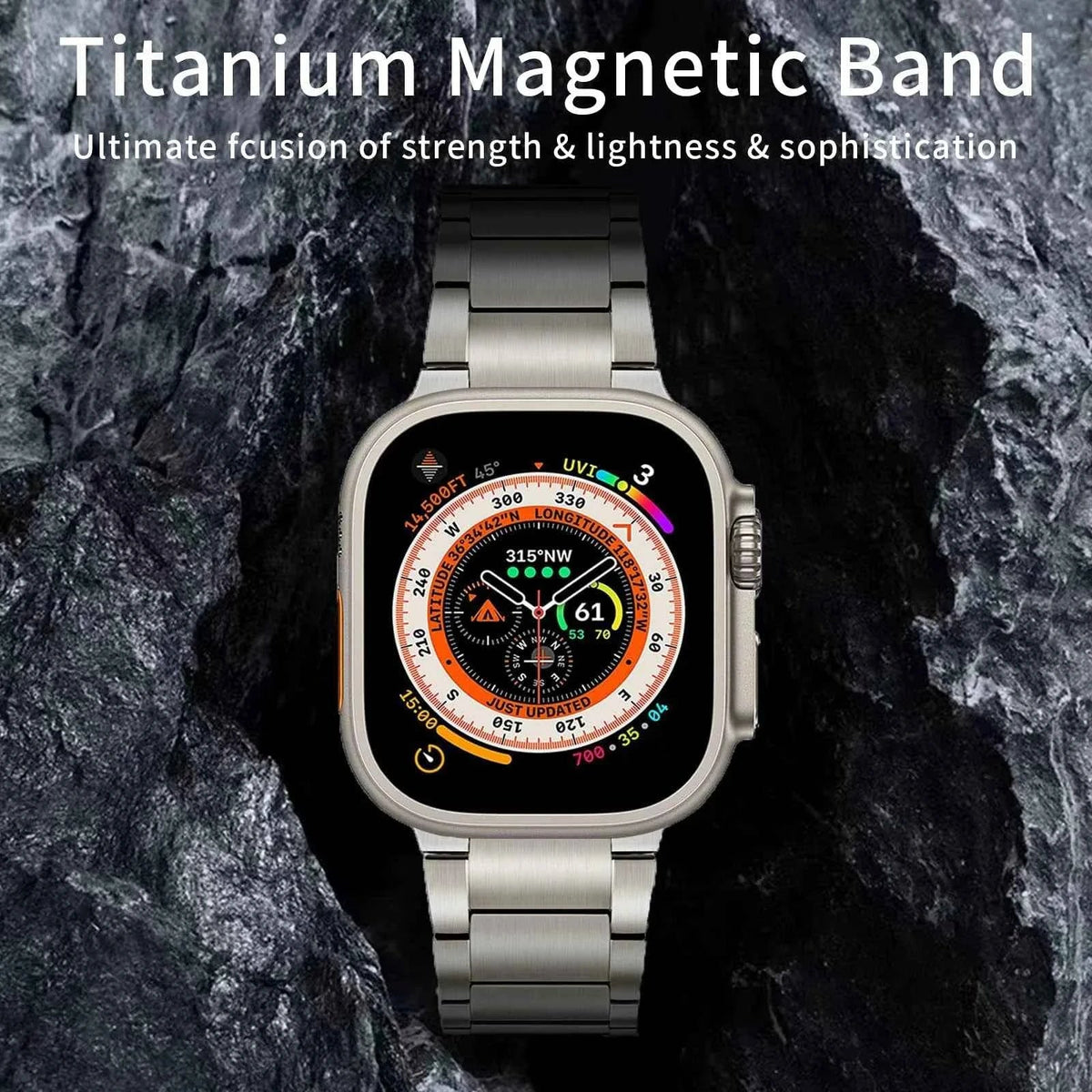 Titanium Magnetic Apple Watch Band – Metal Bracelet | Series 10/9/8/7/6/SE & Ultra 1/2/3 | 42–49mm