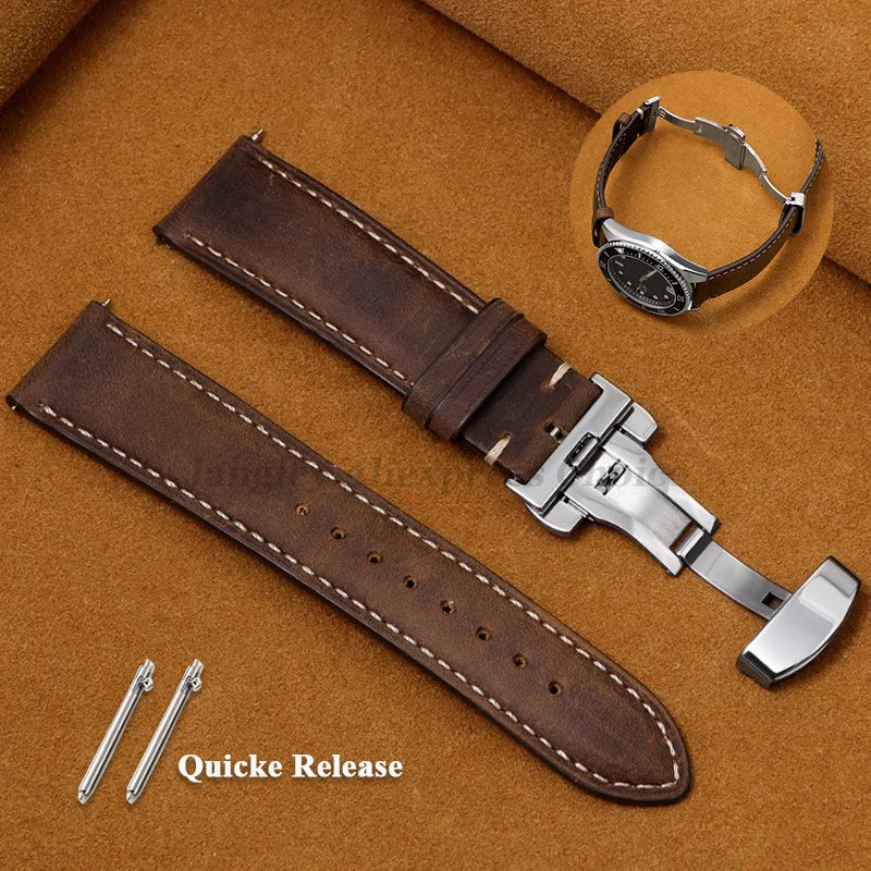 TicWatch Pro 5, Pro 3 & E3 Calfskin Butterfly Clasp Band