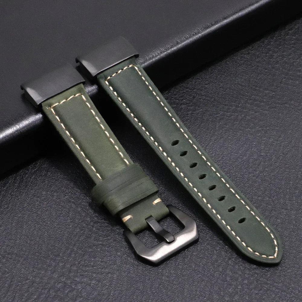 Garmin QuickFit 22/26mm Stitched Leather Buckle Band
