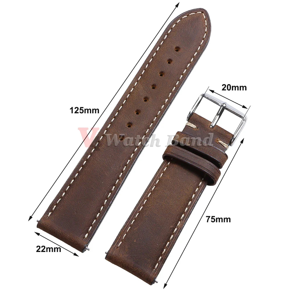 Amazfit Balance, GTR, GTS & Bip Vintage Stitched Leather Band