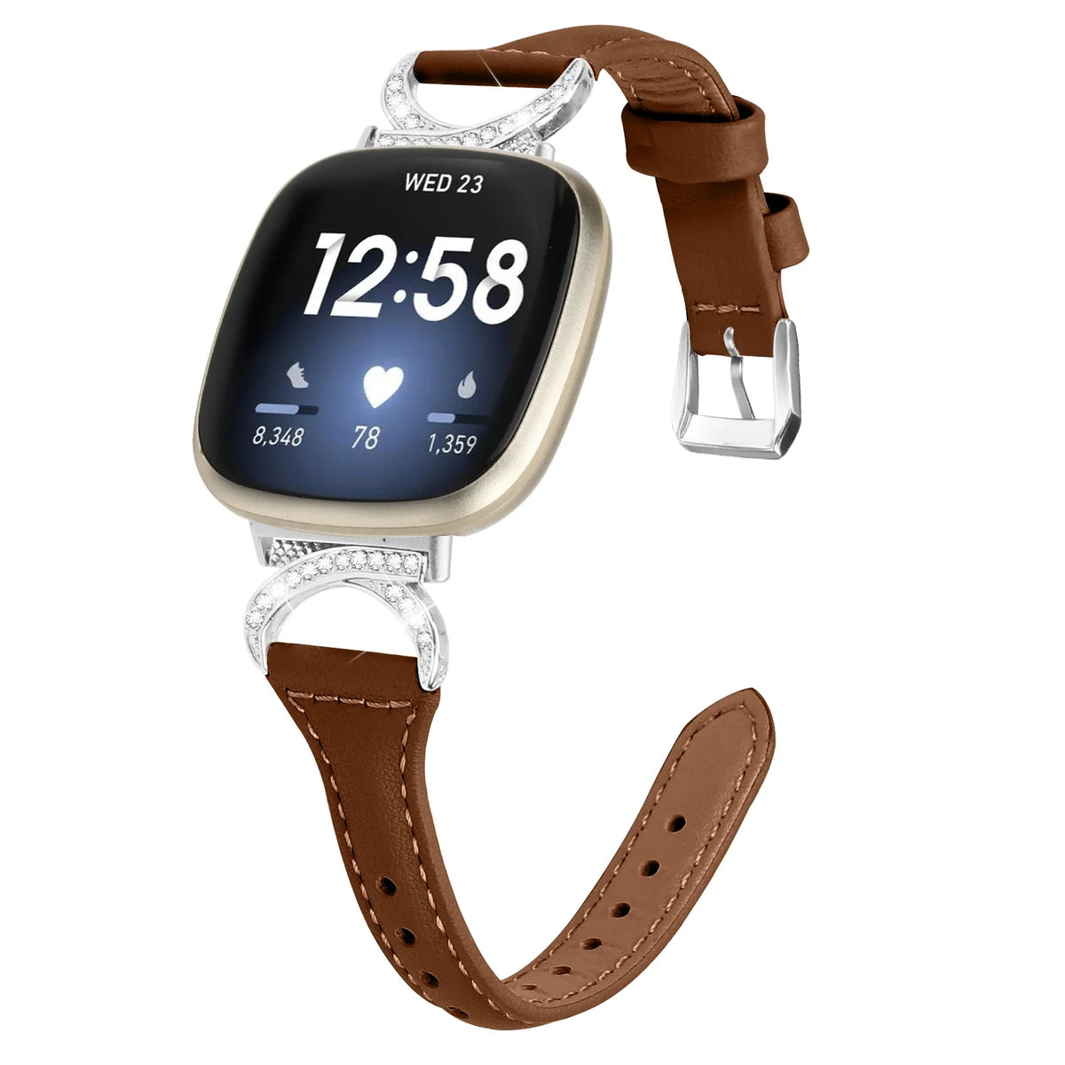 Fitbit Versa 4, Versa 3, Sense 2 & Sense Sparkly D-Link Leather Band