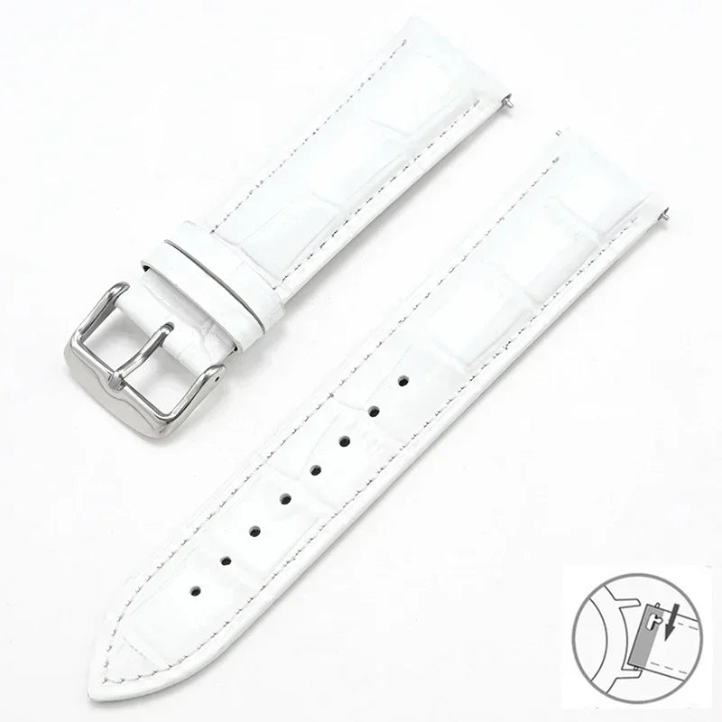 Samsung Galaxy Watch 7, 6, 5, 4 & FE Croc-Embossed Leather Band