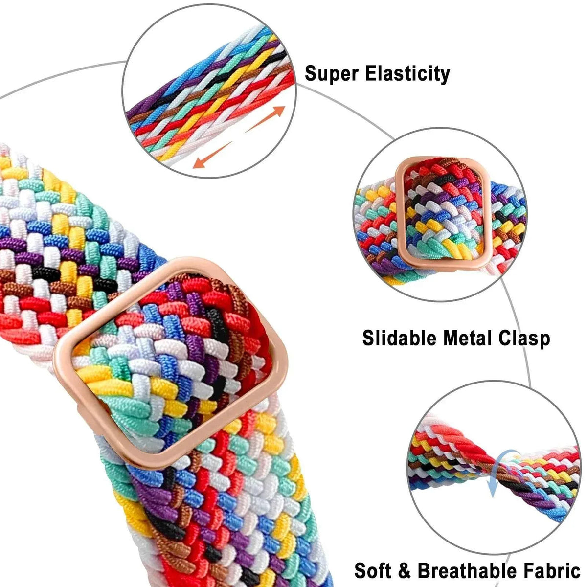 Braided Nylon Solo Loop for Apple Watch Series 1-12, SE & Ultra 1/2/3/4