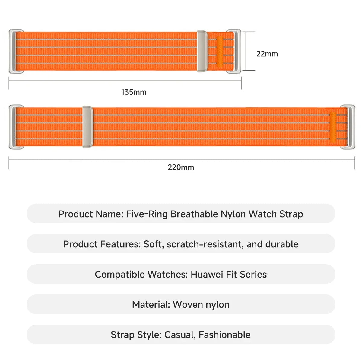 Nylon Band + Case for Huawei Watch Fit 5 / Fit 5 Pro – Woven Wristband with Ultra Cover