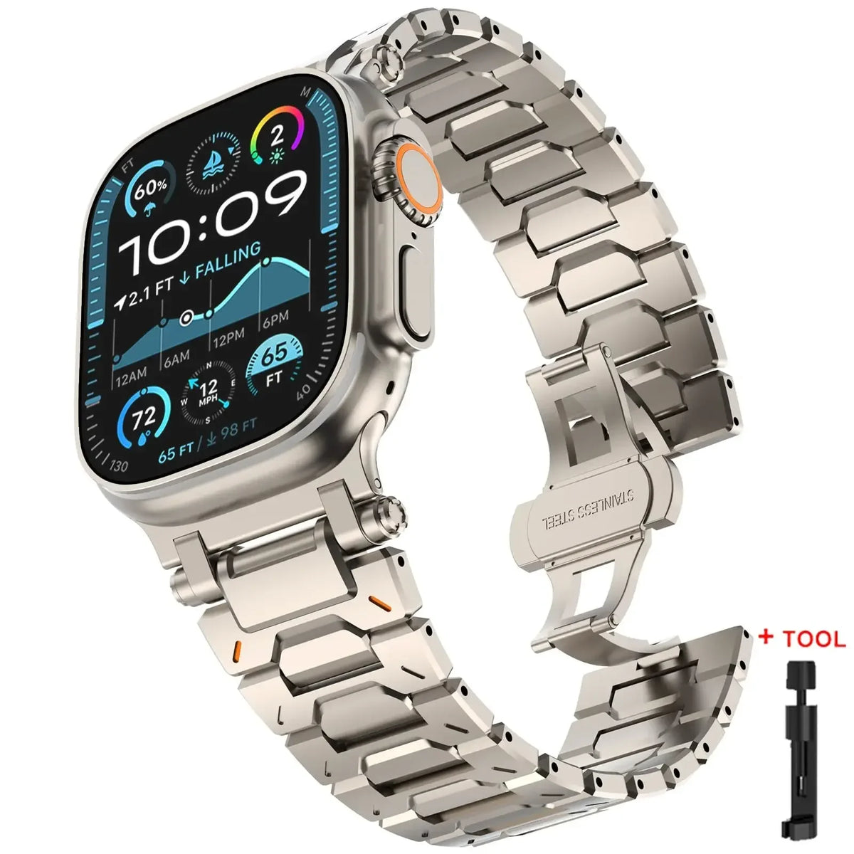 Luxury Stainless Steel Apple Watch Band – Metal Bracelet | Series 11/10/9/8/7/6/SE & Ultra 1/2/3 | 42–49mm