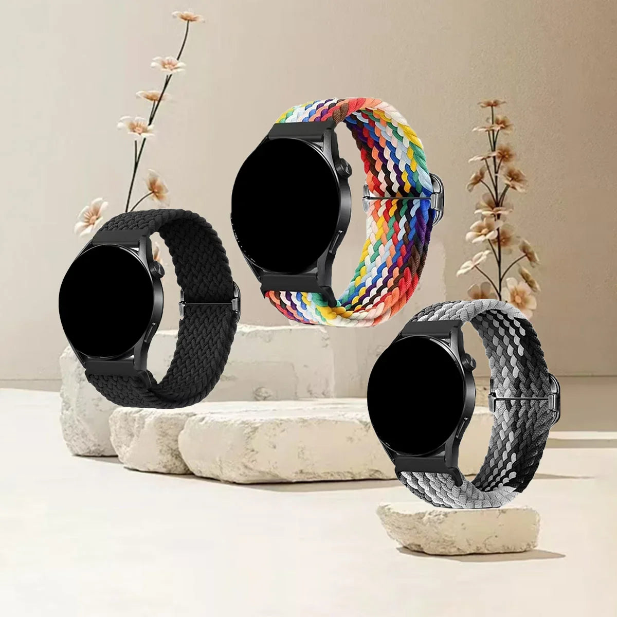 Suunto Race, Vertical & 9 Peak Braided Stretch Loop Band 3-Pack