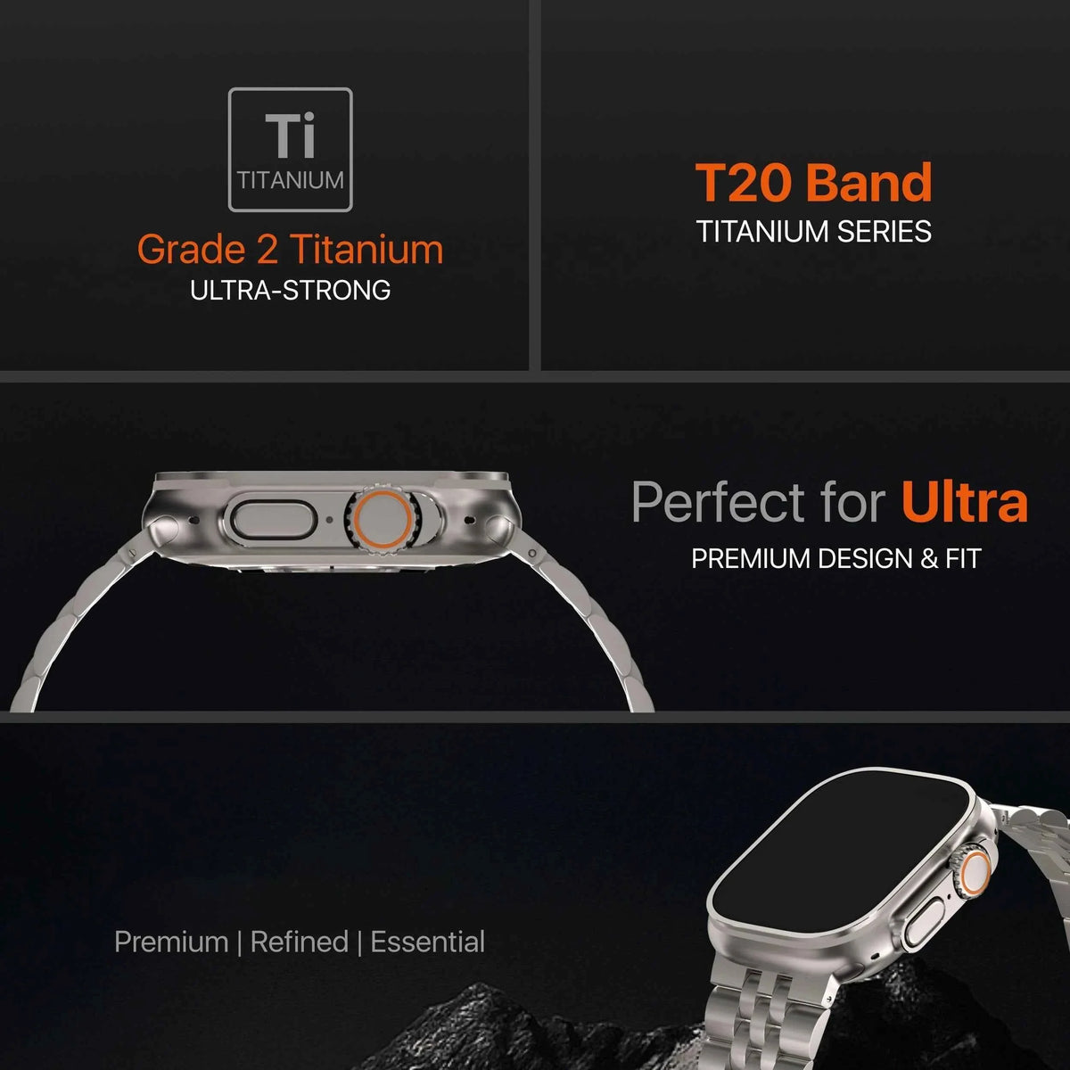 Titanium Metal Apple Watch Band – Fold Buckle Bracelet | Ultra 1/2/3 49mm