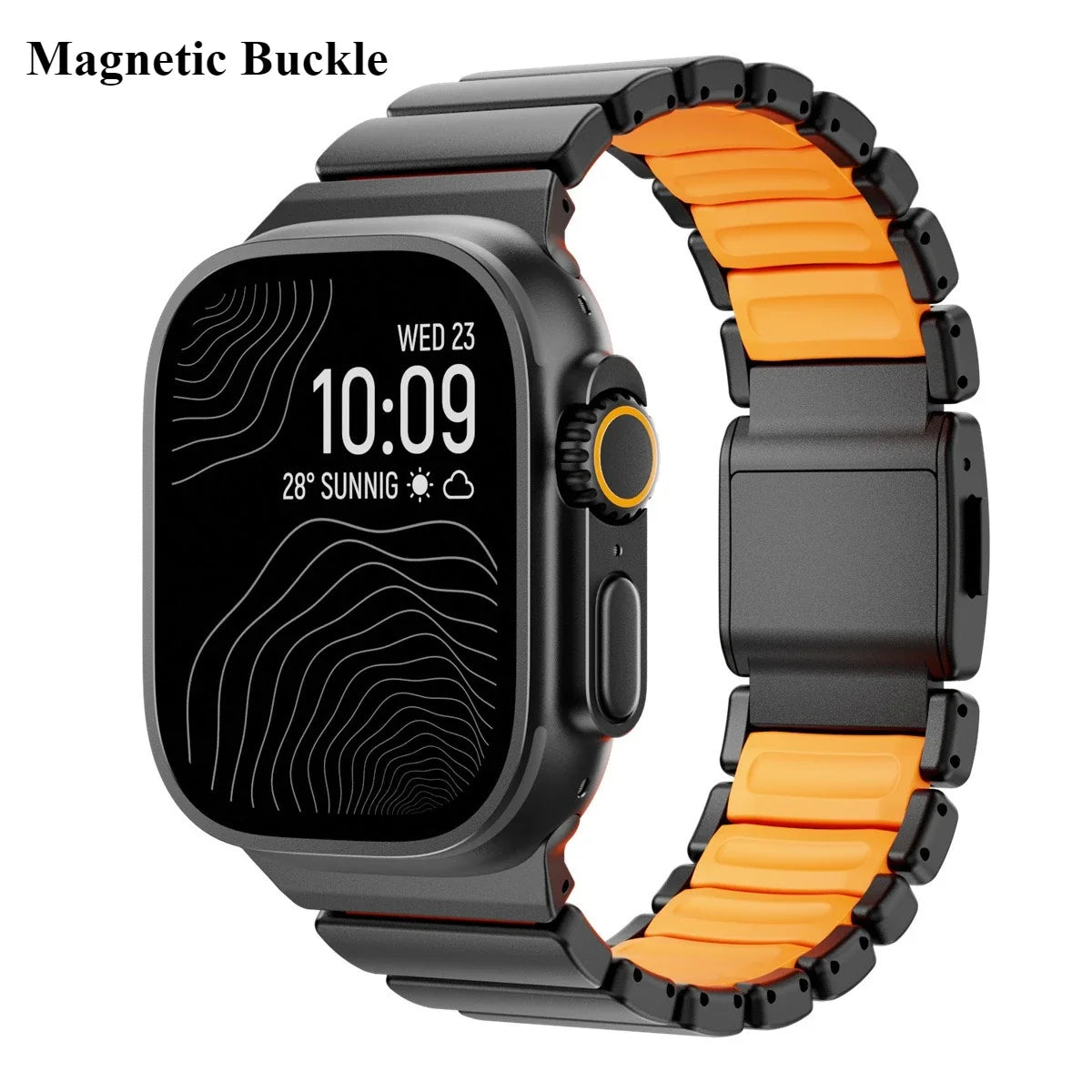 Titanium & Rubber Band for Apple Watch Series 1–12, SE & Ultra 1–4