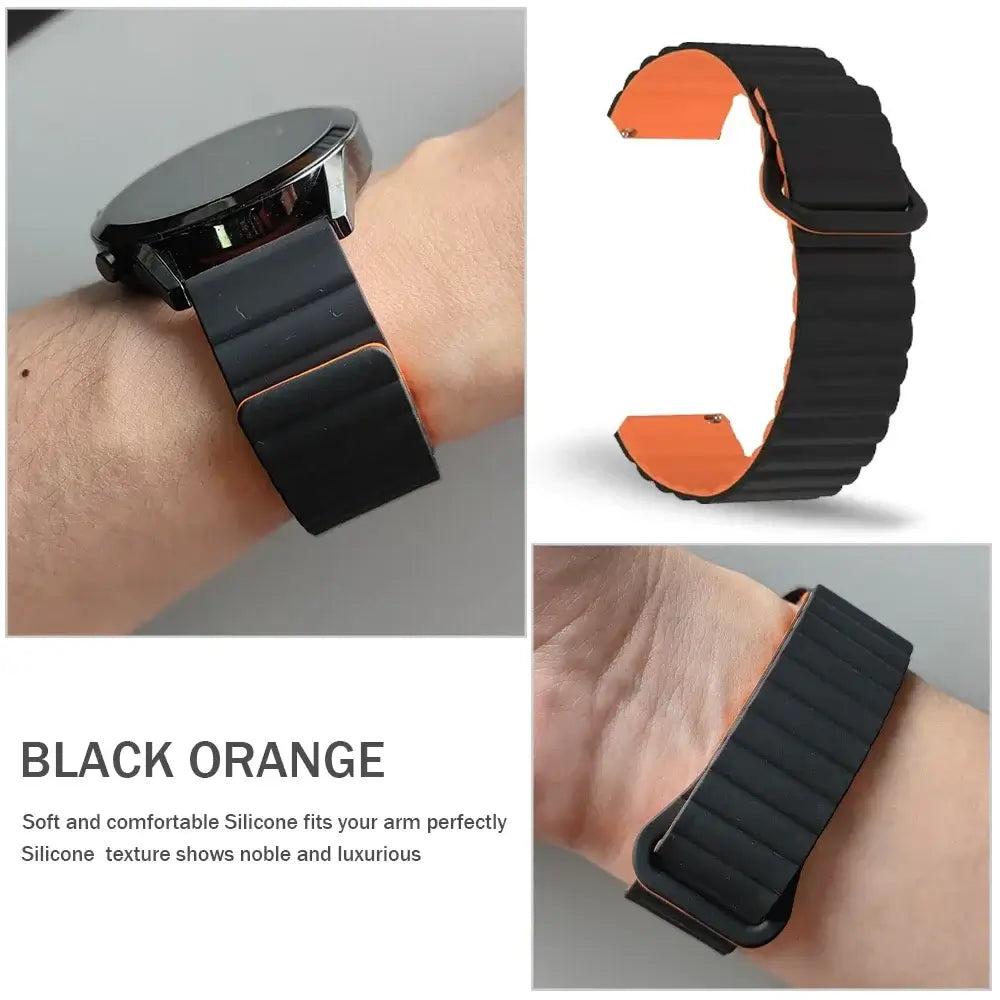 Amazfit Balance, GTR, GTS & Bip Ribbed Magnetic Silicone Loop Band
