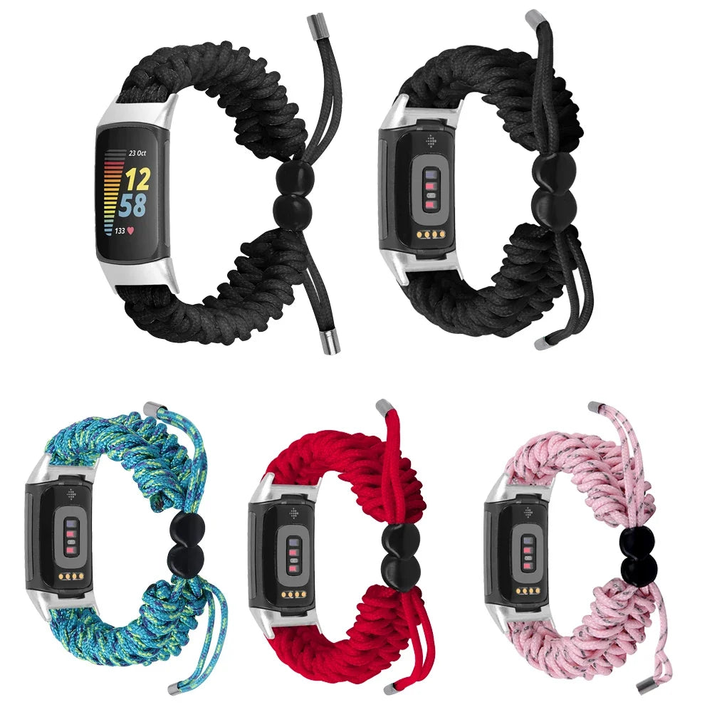 Fitbit Charge 6, 5, 4, 3 & 2 Braided Rope Band, Adjustable