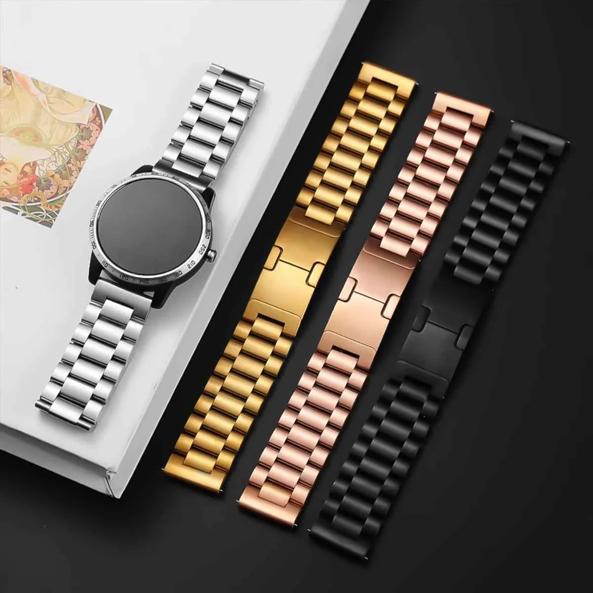 22MM Stainless Steel Band for Huawei Watch GT6 Pro / GT5 / GT4 & CMF Watch Pro / Xiaomi Watch S4