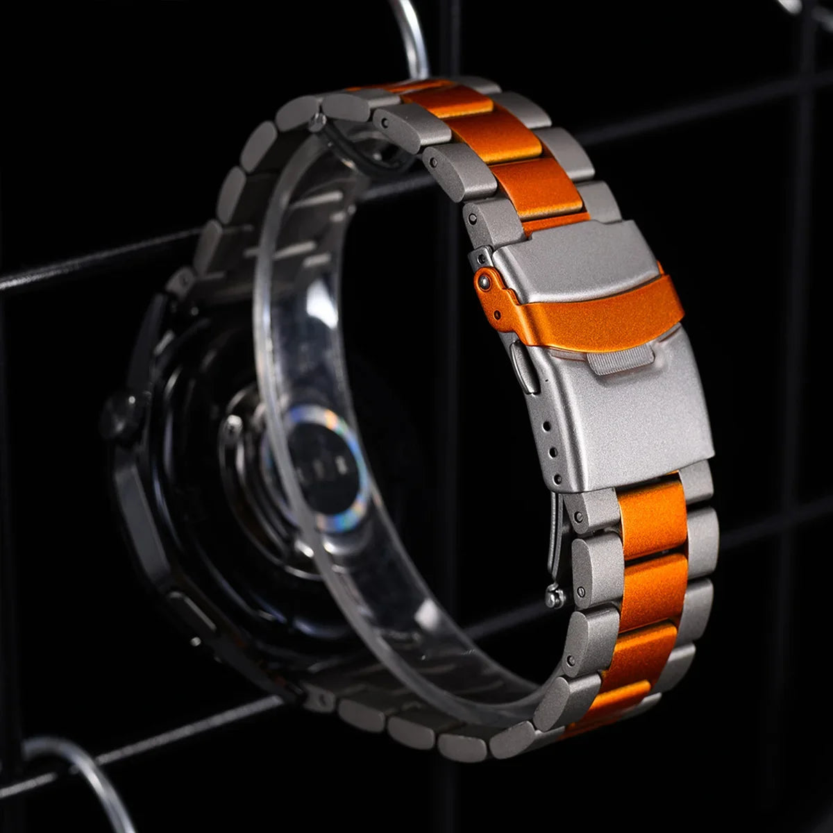 Google Pixel Watch 5, 4 & 3 45mm Titanium Link Band, Safety Clasp