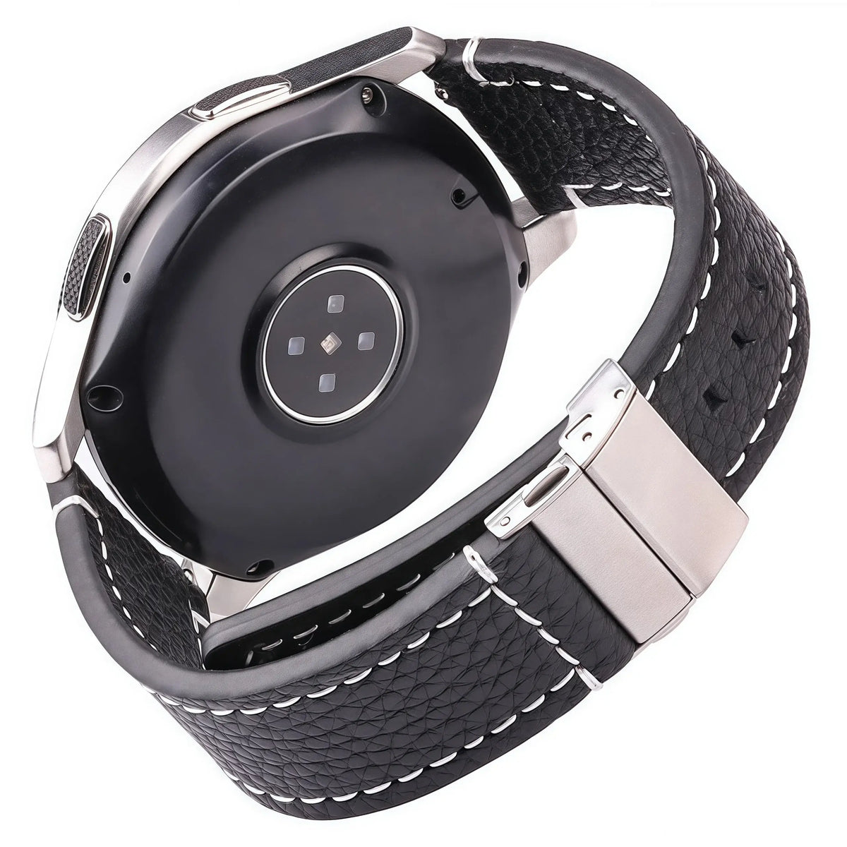 Amazfit Balance, GTR, GTS & Bip Pebbled Leather Band, Folding Clasp