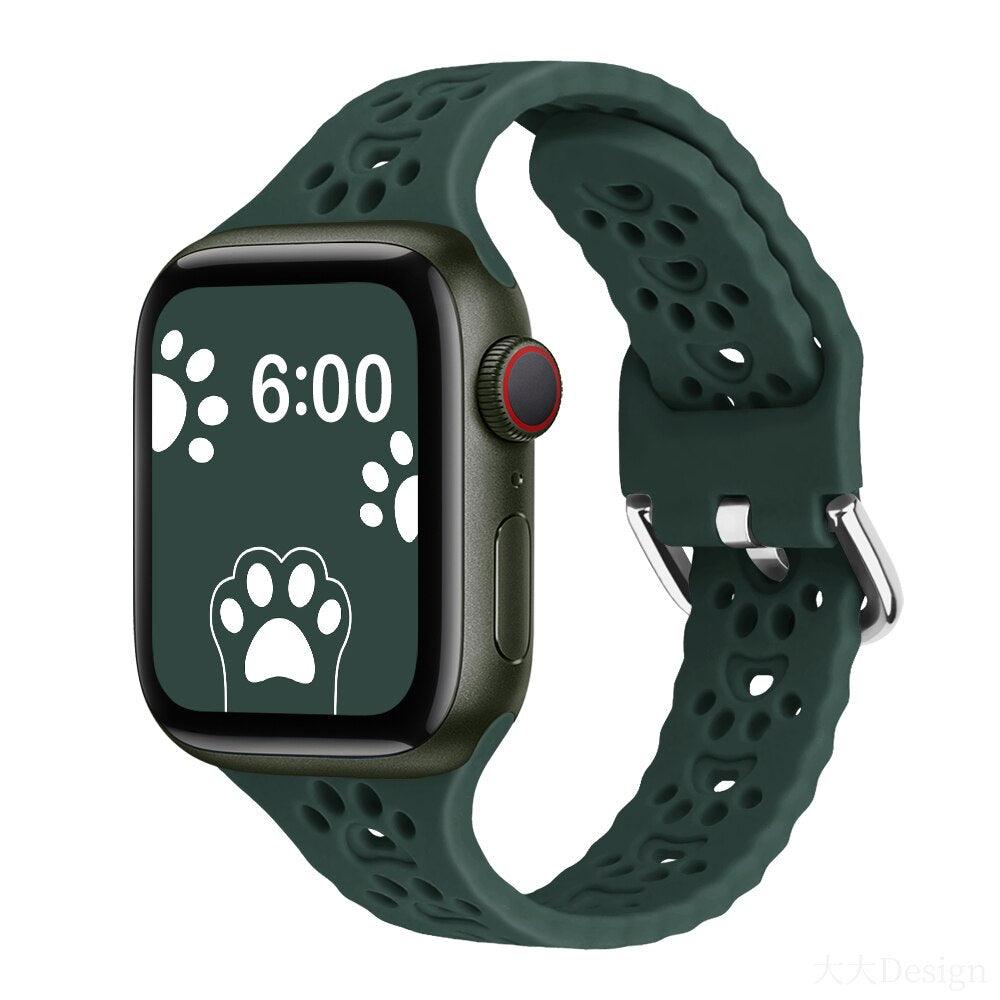 Cat Paw Print Silicone Band for Apple Watch | Series 11, 10, Ultra & More