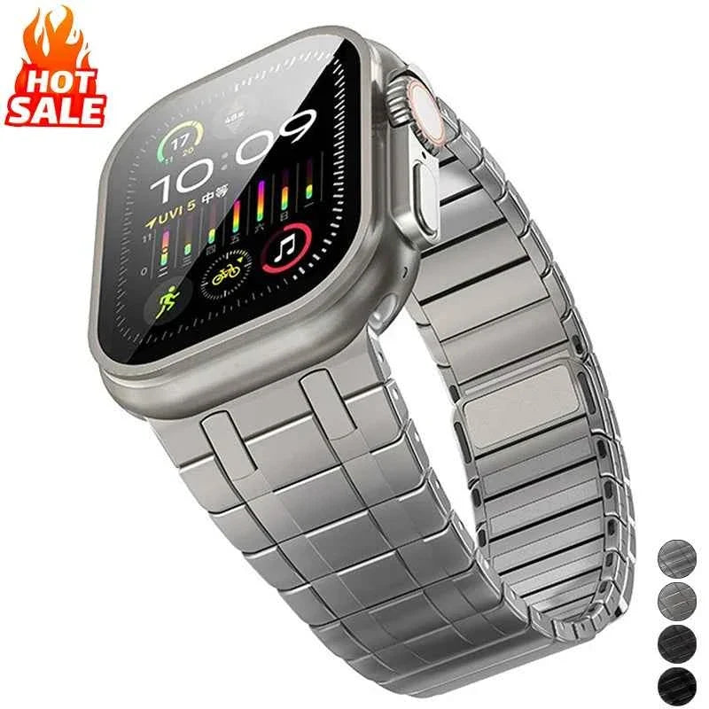 Magnetic Stainless Steel Band for Apple Watch Series 1-12, SE, Ultra 1/2/3/4