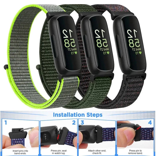Fitbit Inspire 3, Inspire 2 & Ace 3 Nylon Sport Loop Band