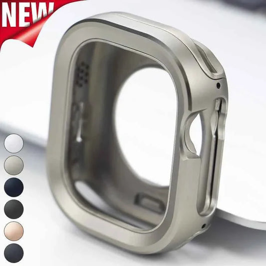Titanium Alloy Bezel Apple Watch Case – TPU Protective Cover | Series 9/8/7/6/SE & Ultra 2 | 40/41/44/45/49mm