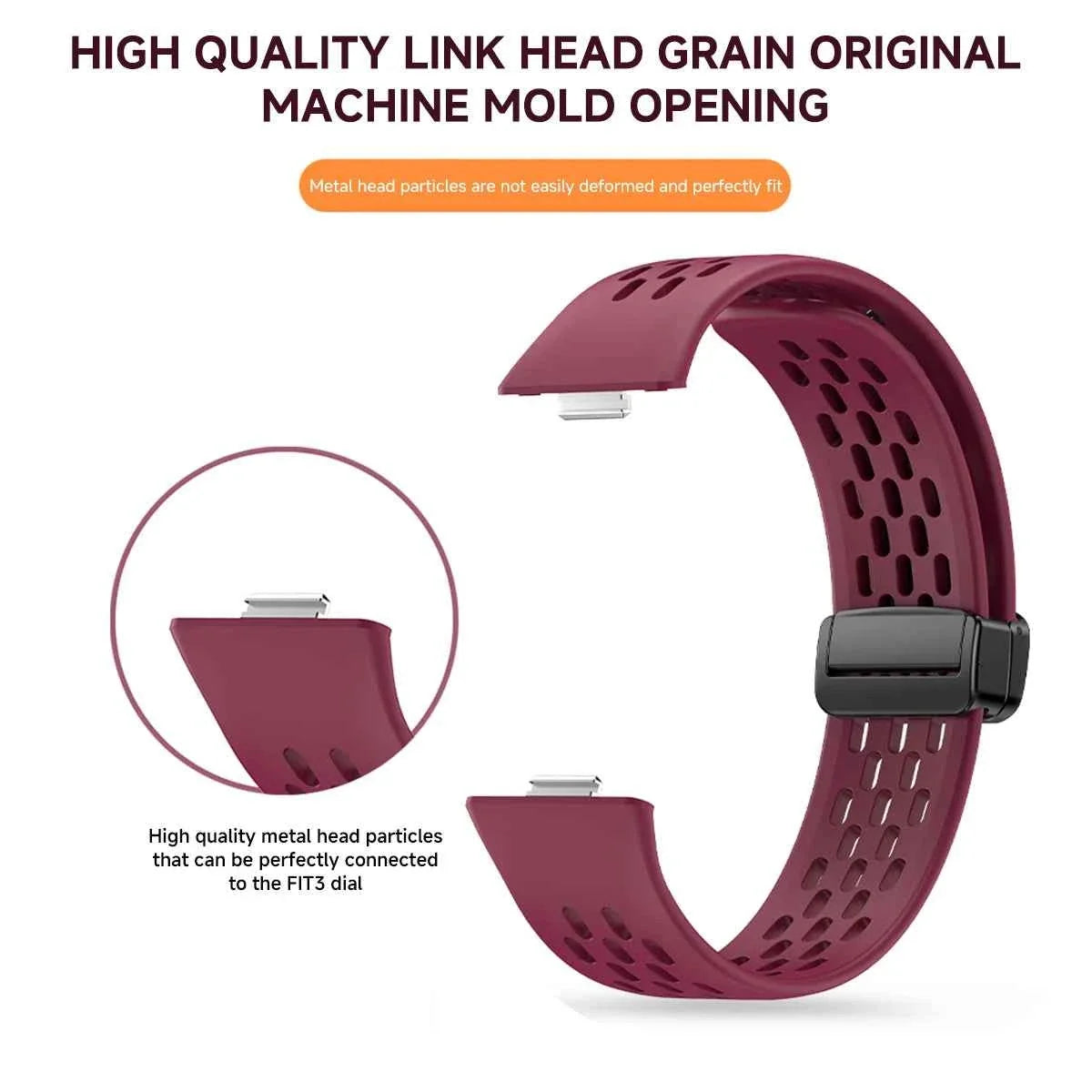 Silicone Sport Band with Magnetic Buckle for Huawei Watch Fit 3
