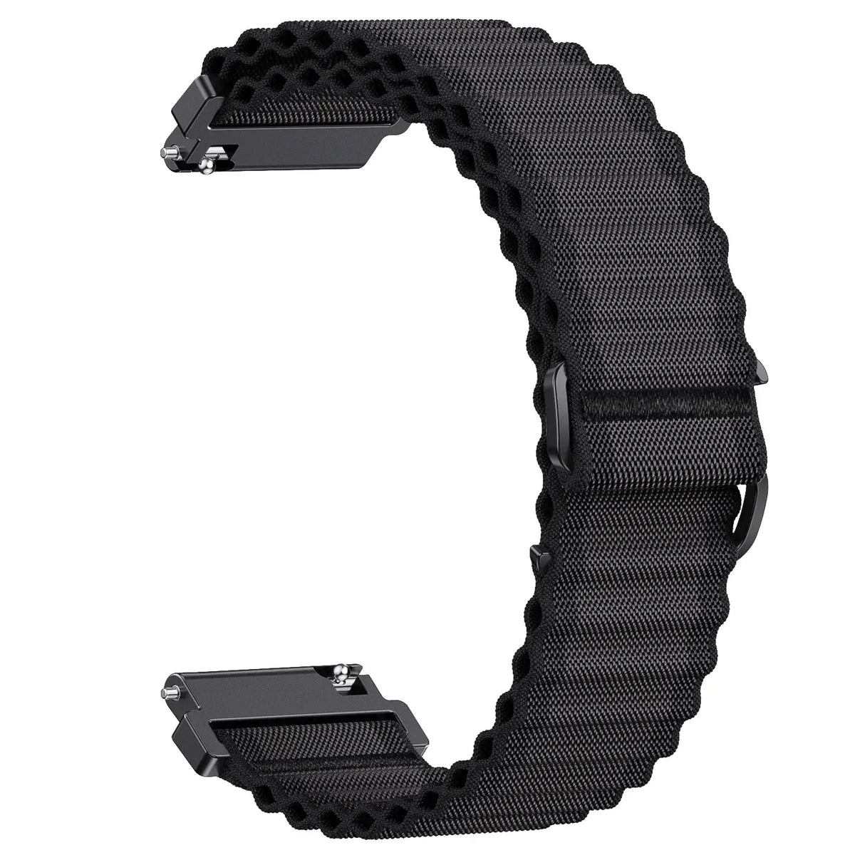 Amazfit Balance, GTR, GTS & Bip Ribbed Nylon Loop Band, Wavy Edges