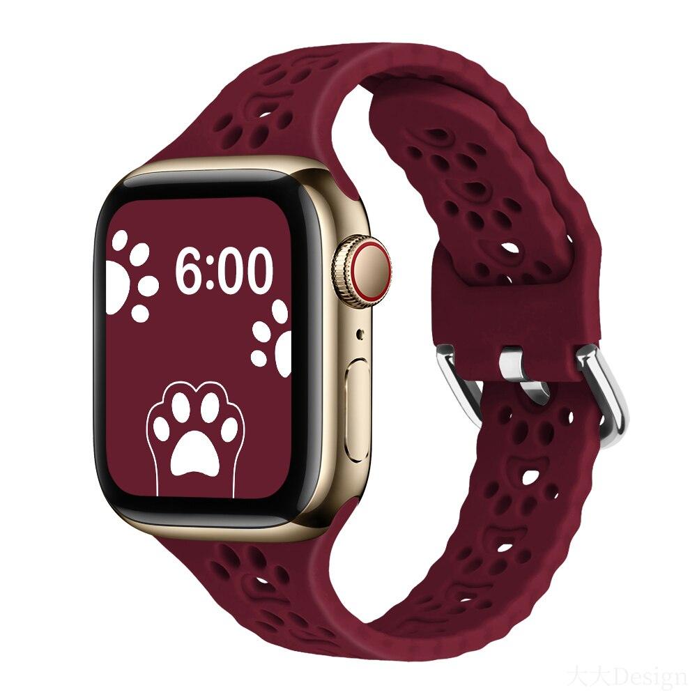 Cat Paw Print Silicone Band for Apple Watch | Series 11, 10, Ultra & More