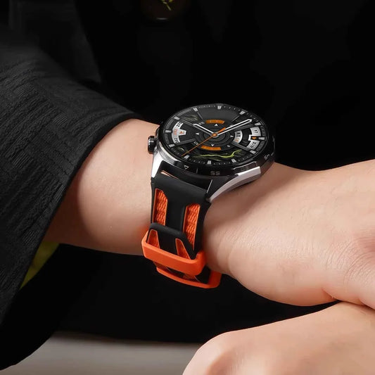 22MM Dual-Color Silicone Watch Band for Huawei Watch GT6 GT5 GT4 GT3 GT2 / Watch 5 4 3 Ultimate