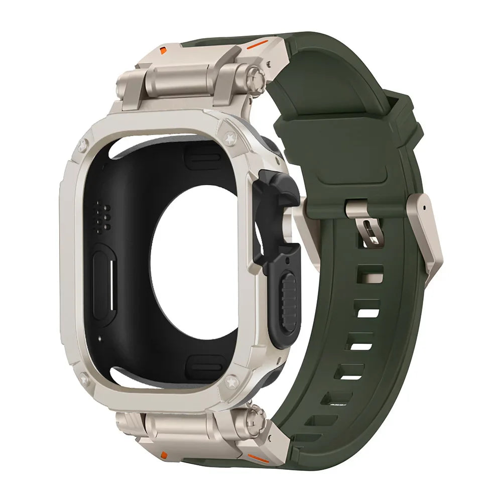 Silicone Band + TPU Case for Apple Watch – Series 11/10/9/8/7/6/SE & Ultra 1/2/3 | 44–49mm