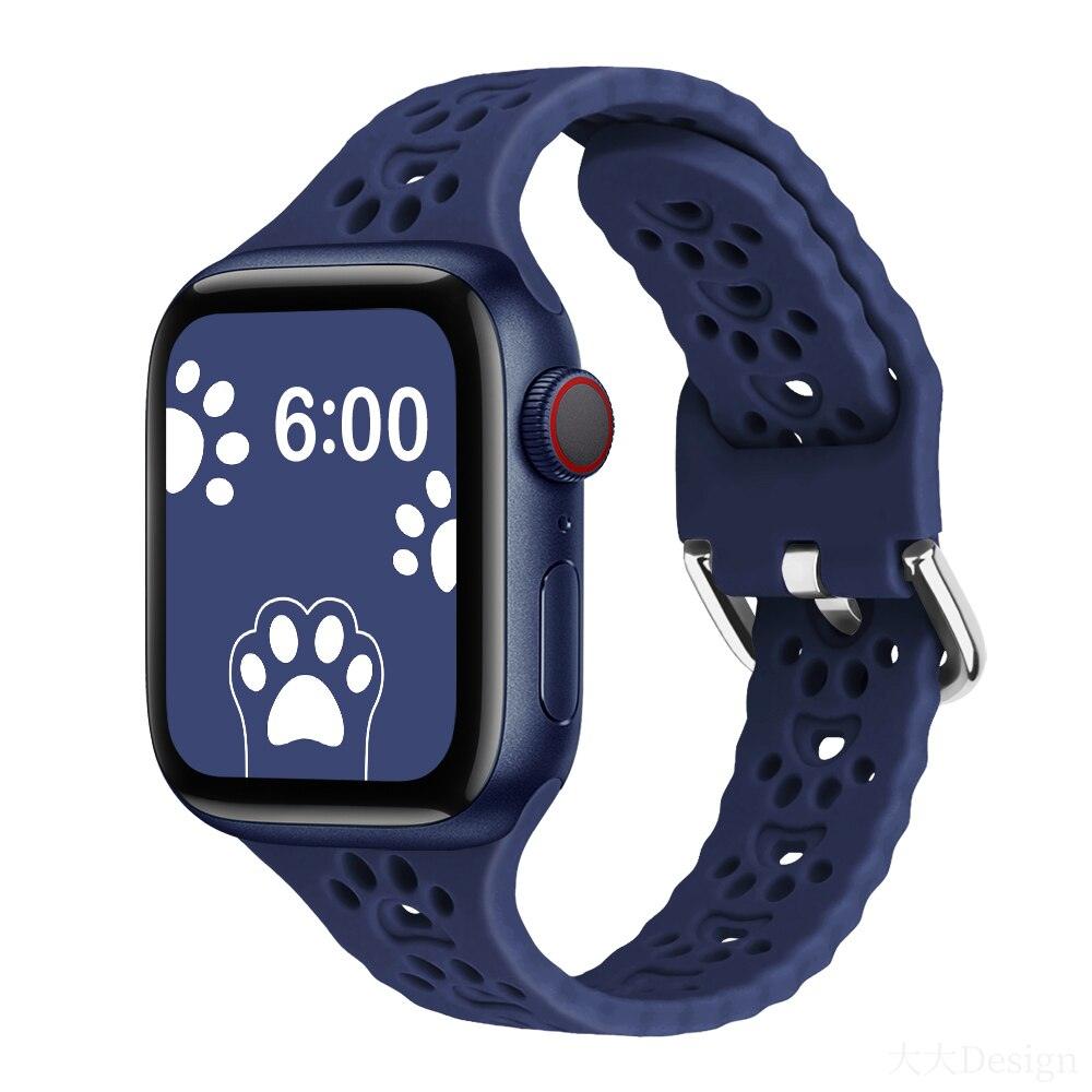 Cat Paw Print Silicone Band for Apple Watch | Series 11, 10, Ultra & More