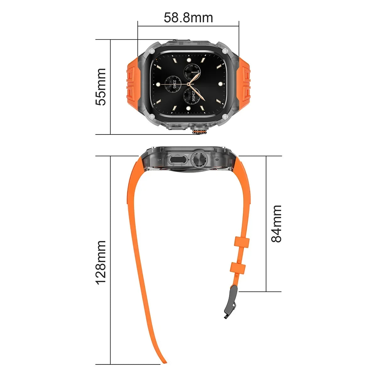 Silicone Strap & Zinc Alloy Bezel Kit for Apple Watch Ultra 1/2/3 49mm